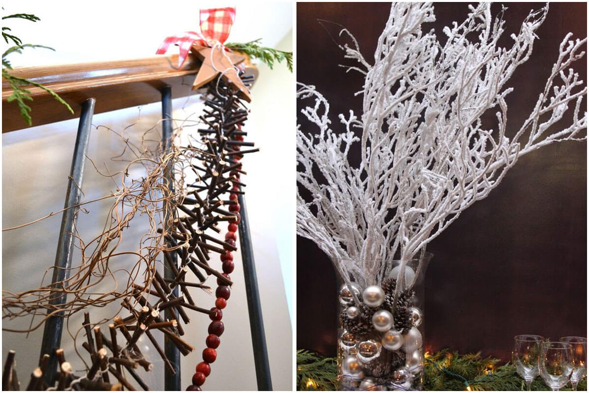 DIY Dry ​​Branch Christmas Decorating Ideas