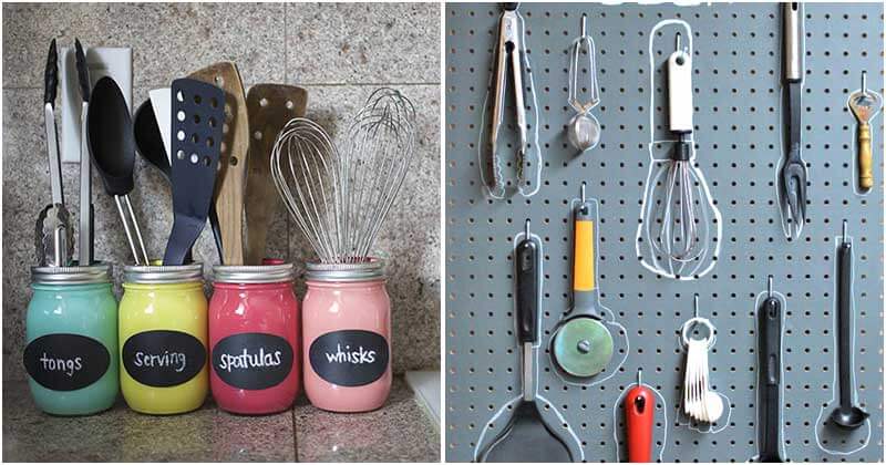 26 Creative DIY Kitchen Utensil Holders