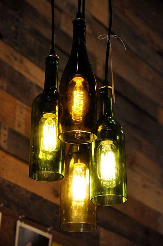 24 inspirational DIY ideas for lamps and chandeliers from old household items - 157