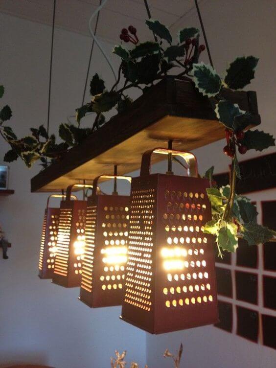 24 inspirational DIY ideas for lamps and chandeliers from old household items - 179