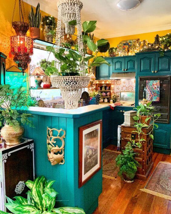 21 ideas for decorating kitchen space with plants - 147
