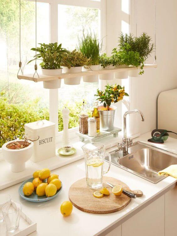 21 ideas for decorating kitchen space with plants - 165