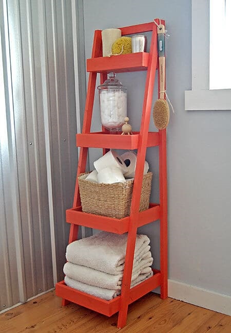 20 of the best useful DIY ladder shelving ideas - 85