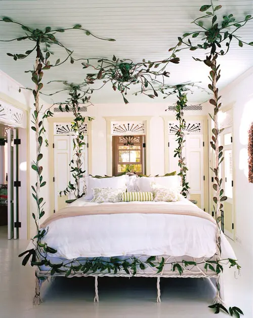 30 inspirations for charming bedroom decoration ideas with plant motifs - 81