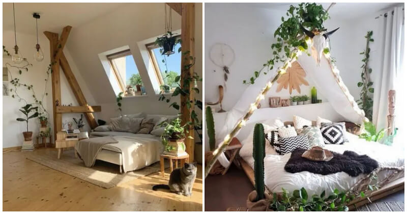 30 inspirations for charming bedroom decoration ideas with plant motifs