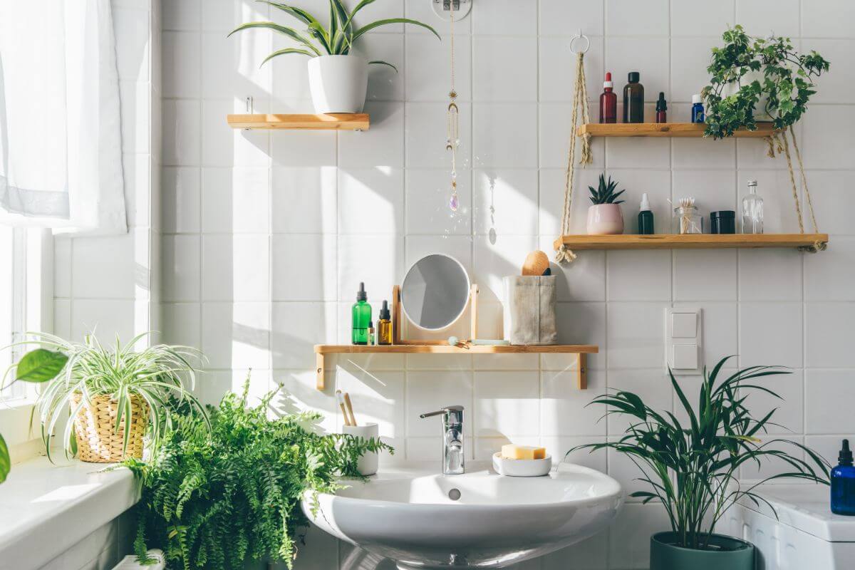 33 adorable bathroom plant shelf ideas - 257