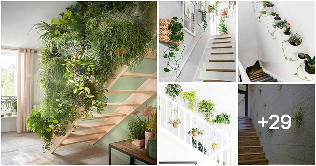 Eye-catching Staircase Decor Ideas with Plants