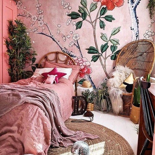 30 inspirations for charming bedroom decoration ideas with plant motifs - 74
