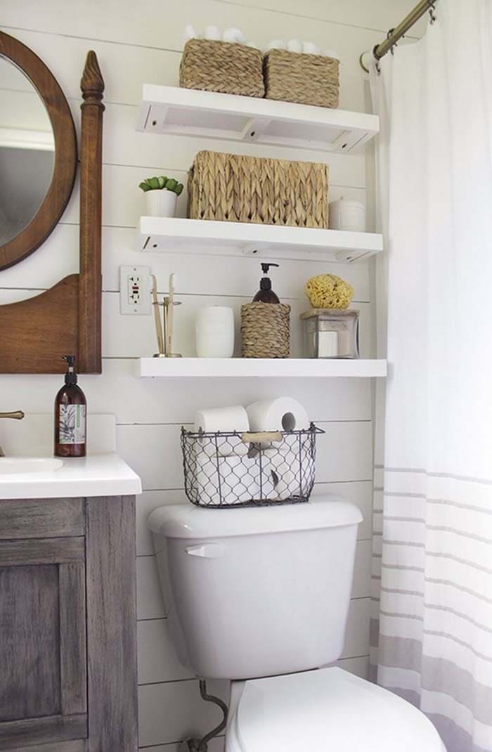 21 creative ideas for storage above the toilet - 67