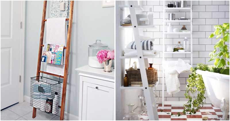 20 creative ladder storage ideas for the bathroom - 131