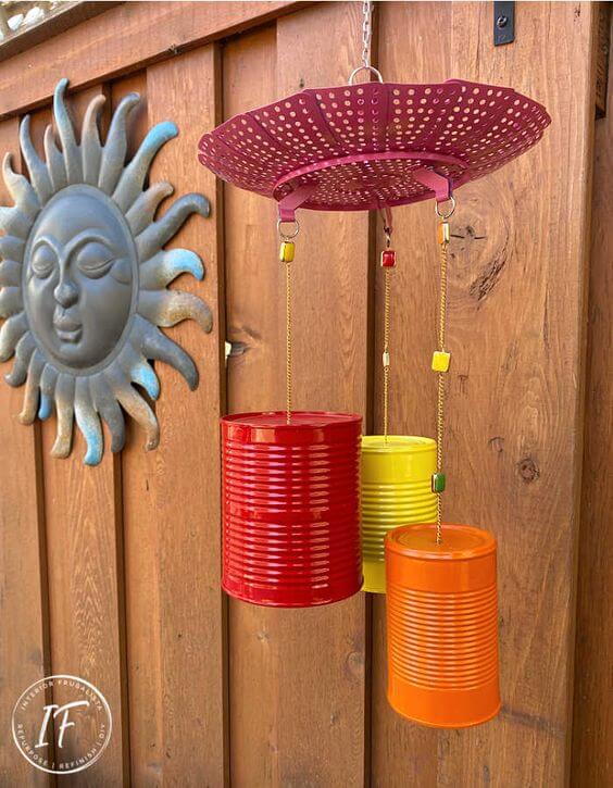DIY hanging tin can ideas for yard and home - 97