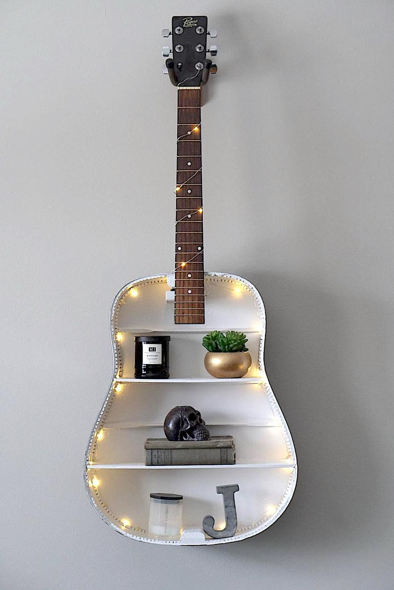 Do it yourself old guitar projects to decorate your home - 73