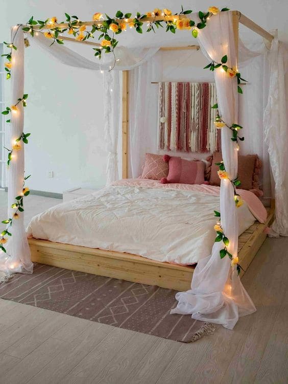 20 ideas for fairy lights for your bedroom - 17