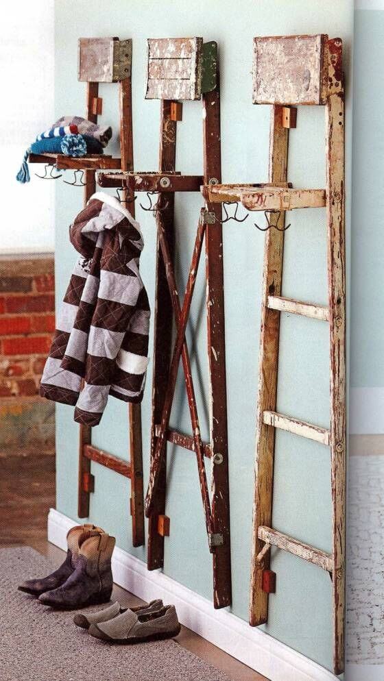 Unique home decor ideas with vintage ladders - 131