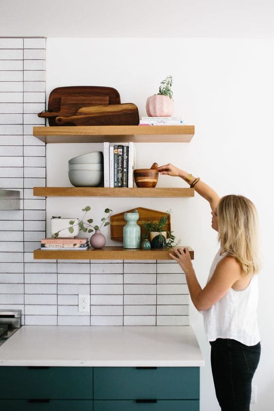 30 great ideas to make kitchen shelves - 123