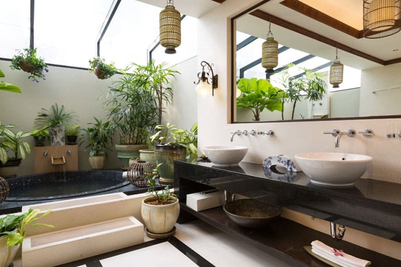 30 Refreshing decorating ideas for your bathroom with plants - 69