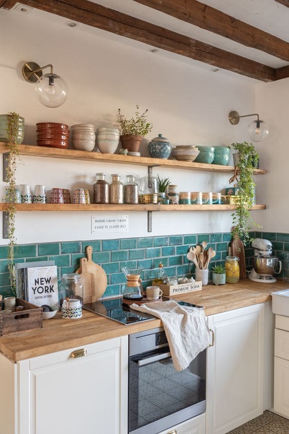30 great ideas to make kitchen shelves - 117