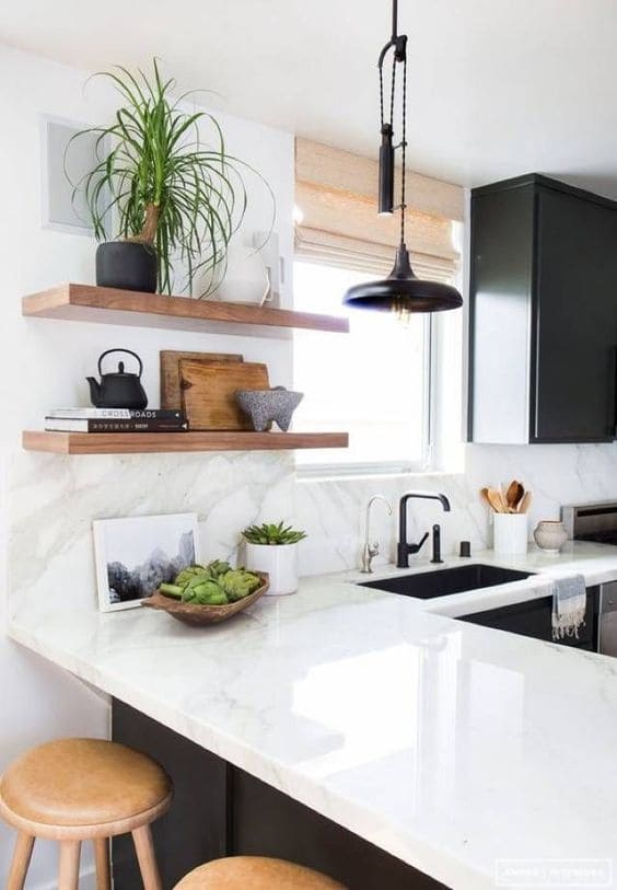 30 great ideas for making kitchen shelves - 125
