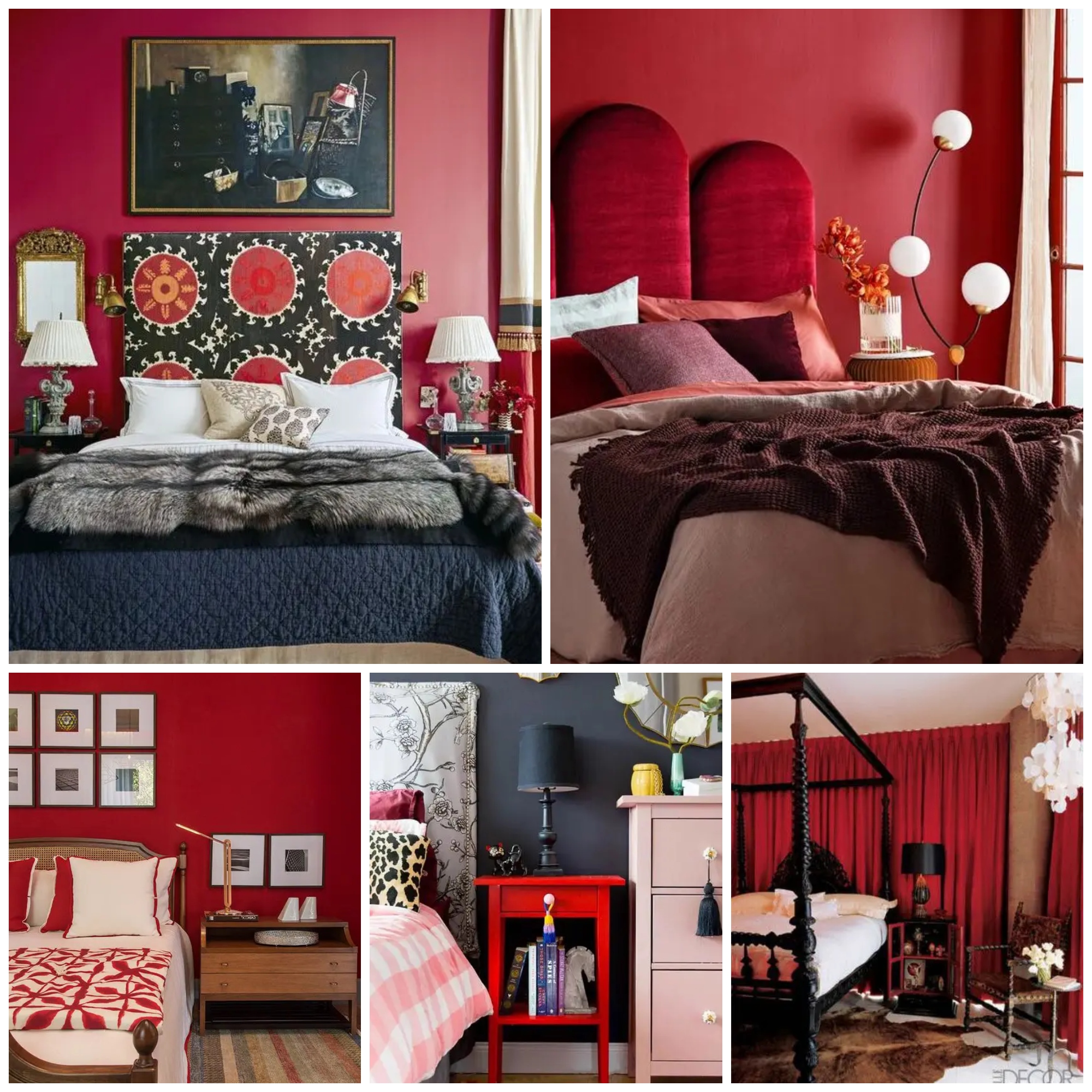 Mesmerising Red Colour Bedroom Designs